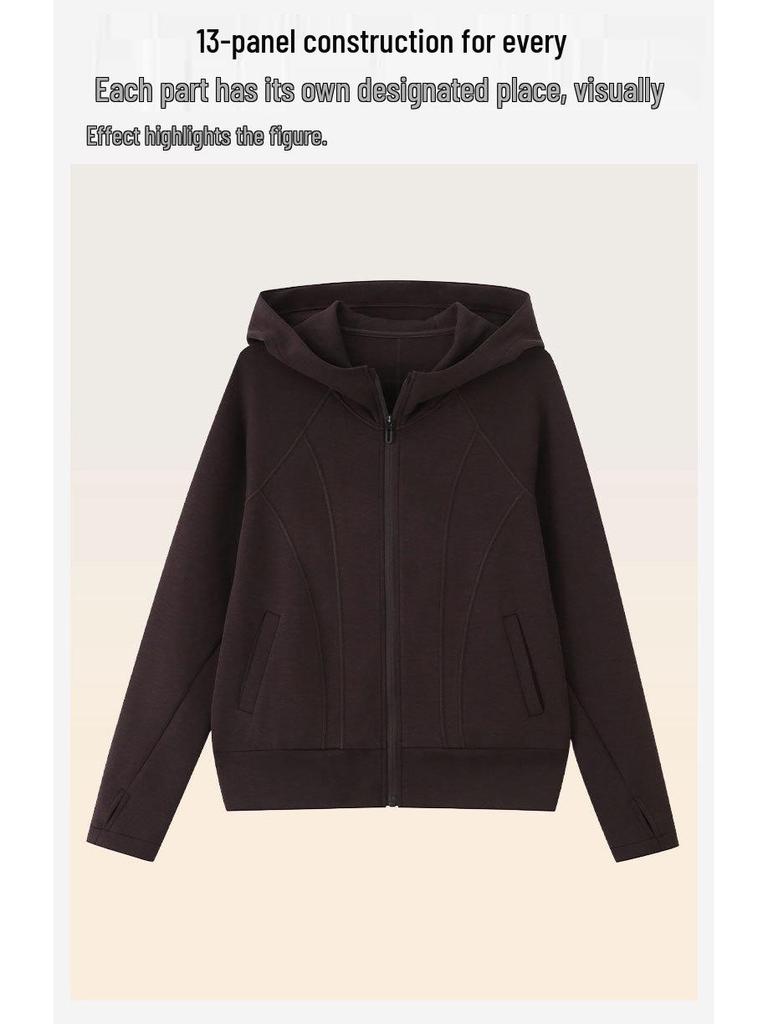 Giacca con Cappuccio in Tessuto Air Layer da Donna - Cardigan a Maglia Larga Autunnale Felpa