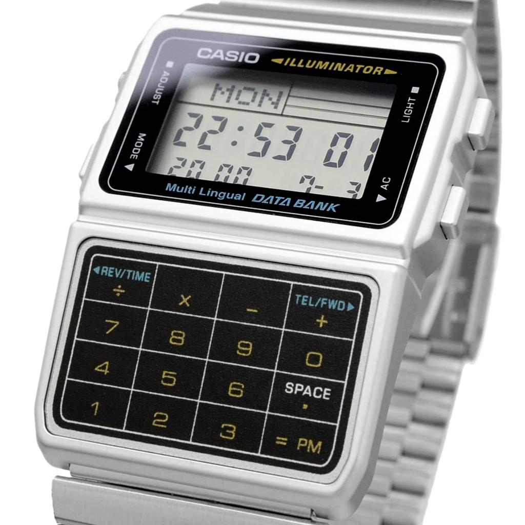 Casio DATA BANK Digital Watch DBC-611-1 Men's Silver and Black Overseas Model [Parallel Import]