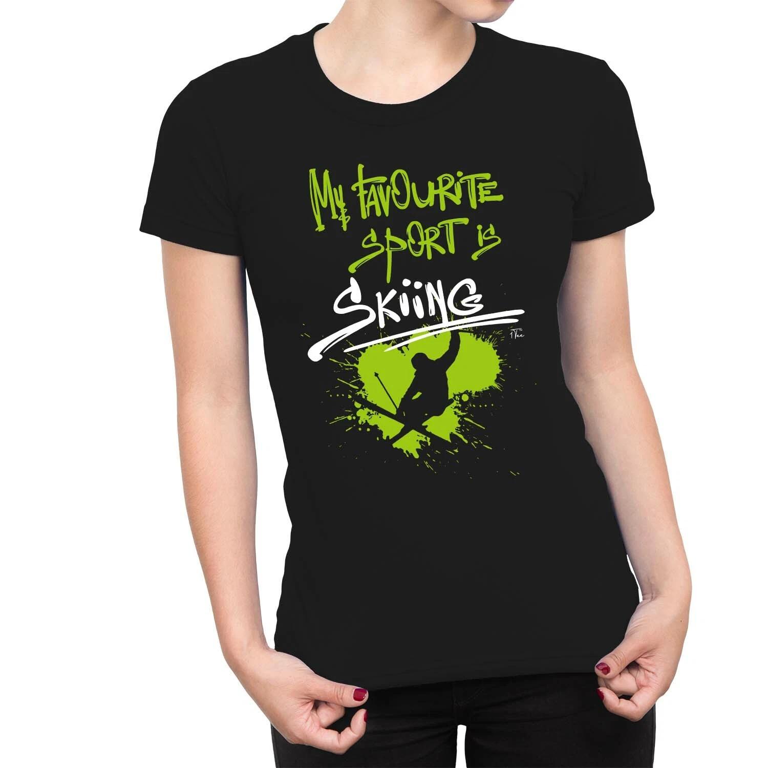 1Tee Womens My Favourite Sport Is Skiing T-Shirt XXL