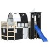 Rideaux pour lit Mezzanine - vidaXL - Tunnel et Tour - Polyester - Blanc et Noir - Moderne