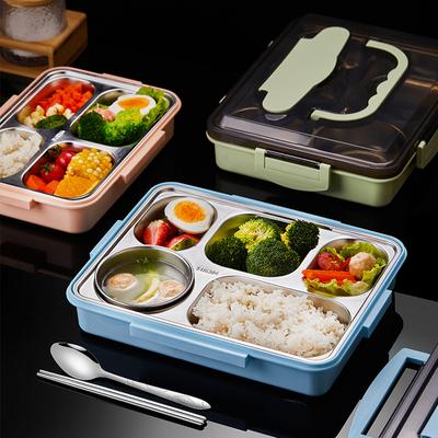 304 Edelstahl Lunchbox Studentenkantine Mikrowellengeeignet Bento Tragbar Isolierung Fächer Lunchbox Lebensmittelbehälter