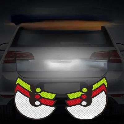 2 pezzi di nastro adesivo riflettente di sicurezza per auto con occhi di gatto del diavolo, per strisce di avvertimento di sicurezza per auto, camion, motociclette, rimorchi