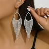 2 Stück modische neue Strass-Quasten-Langohrringe für Damen, Wassertropfen-Ohrringe, Bankett- und Party-Accessoires