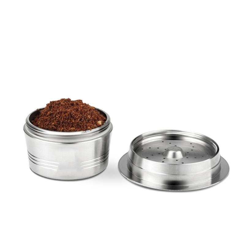 User Friendly Refillable Coffee Filter for Espressos Machine Durable Stainless Steel Coffee Filters with Spoon Brush