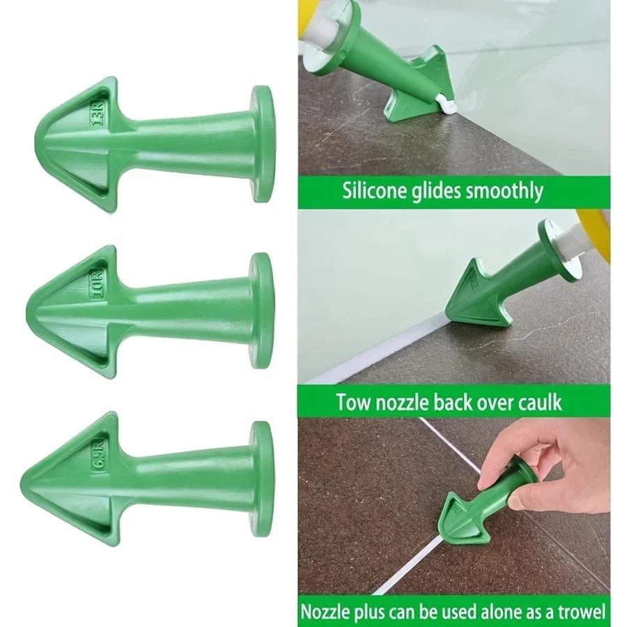 3Pcs Plastic Silicone Tip Glue Scraper Set, Multi-Angle Scraper Removes Joint Residue Home Caulking for Windows,Doors And Corner