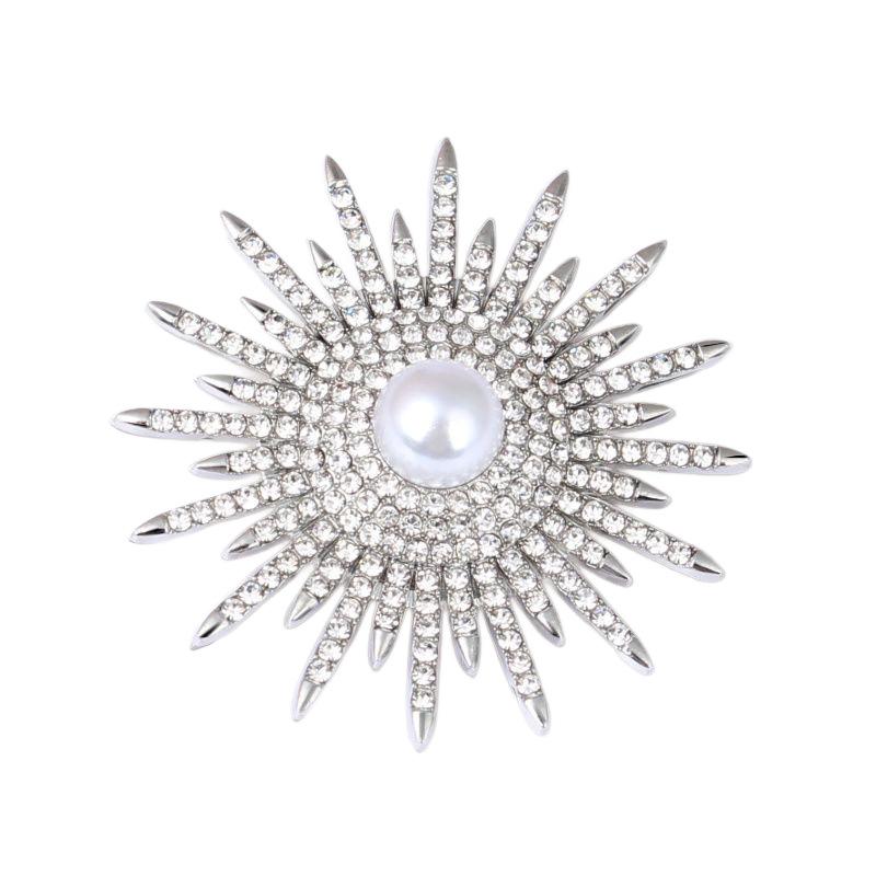 Neues High-End Damen Luxus Sonnenblumen Strass Broschen Pin Accessoire.