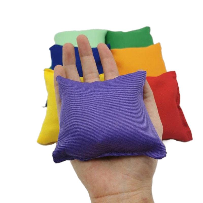 5Pcs Children'S Throwing Small Sandbags Solid Color Double-Layer Ieak Proof Sandbags Thickened Canvas Kindergarten Toy