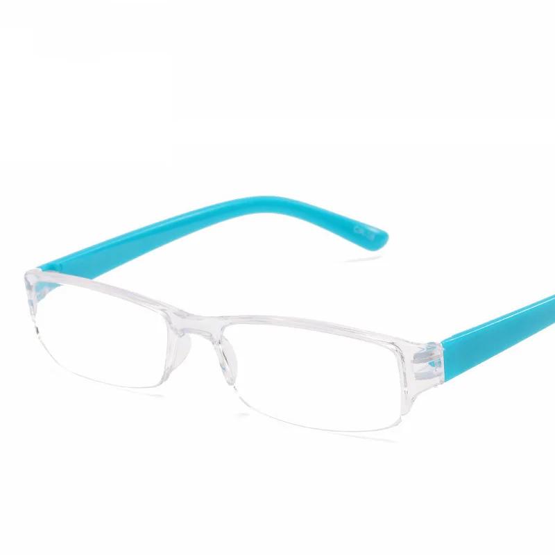 Unisex Ultralight Transparent Silver Resin Lens Plastic Frame Flat Mirror Eyewear Reading Glasses Presbyopic Glasses