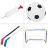 Children Sports Ice Hockey Soccer Goals Balls Pump Practice Game Toy Set