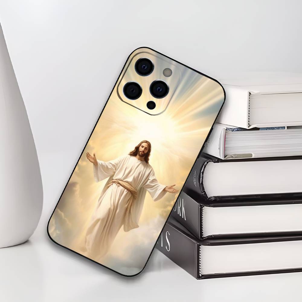 Faith Christian Religious Jesus Phone Case For iPhone 17,16,15,14,13,12,11 Plus,Pro Max,XS,Soft Black Cover