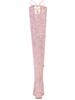Allegra K Women's Glitter Round Toe Chunky Heel Over-the-Knee Boots, Pink, Size 24.0cm