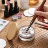 Round Nail Brush Cleaner Cup Transparent Glass Brushes Washing Cup  Acrylic Brushes