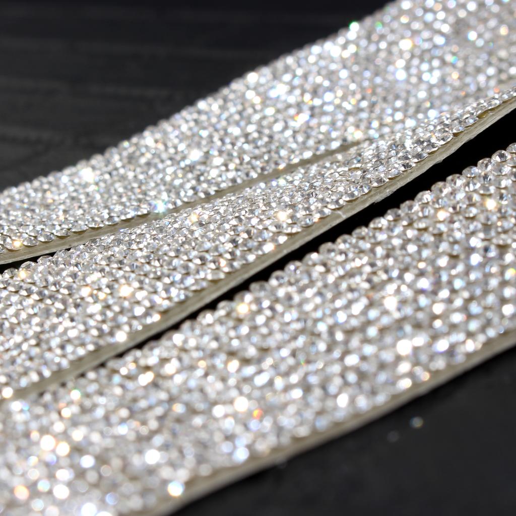 DIY Decoration Sticker White Car Phone Decoration Crystal  Ribbon Length 1 Yard / 90 Cm Rhinestone Ribbon For Party