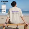 TonLion Men's Double Yarn Pure Cotton Short Sleeve T-Shirt