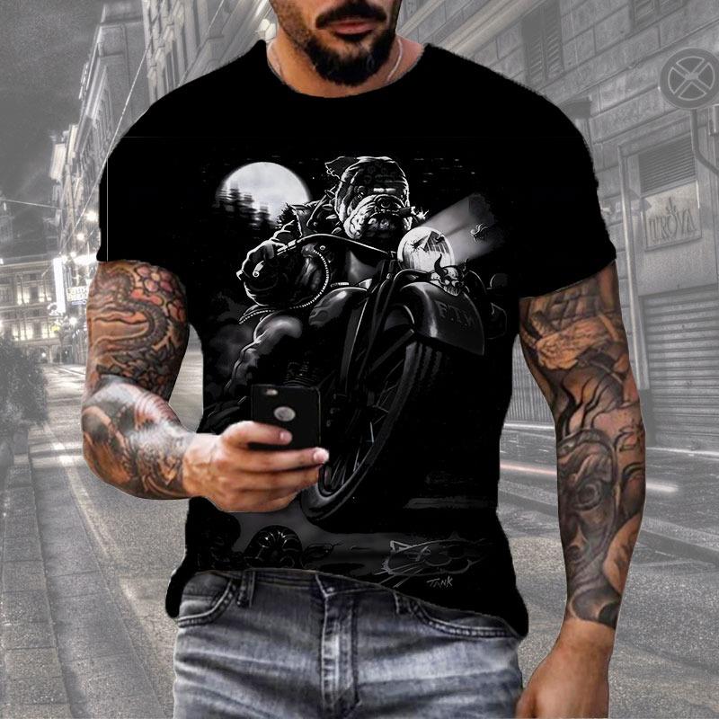Summer Skull 3d Printed Men's New T-shirt Street Death Fashion Top Super Cool Hip Hop Rock Top Eye-catching Men Short Sleeves