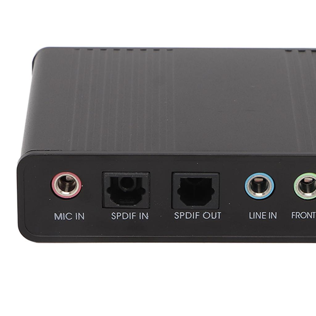 USB Sound Card 6 Channel 48kHz Sampling Rate Analog Play Recording External Sound Card for PC Laptop Computer