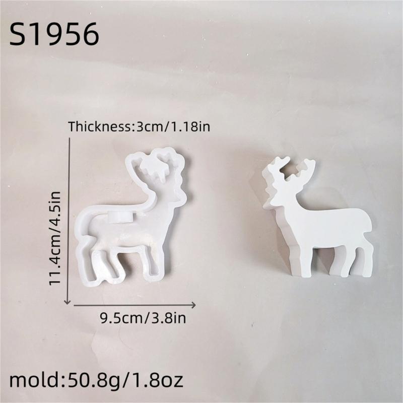 Moose Candle Holder Silicone Molds Reindeer Candlestick Silicone Mould For Epoxy Resin Christmas Holiday Decoration