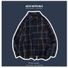 2023 New Men's Clothing Shirt Long Sleeve Square Collar Spring Autumn Loose Fashion Casual Plaid All-match Button Tops