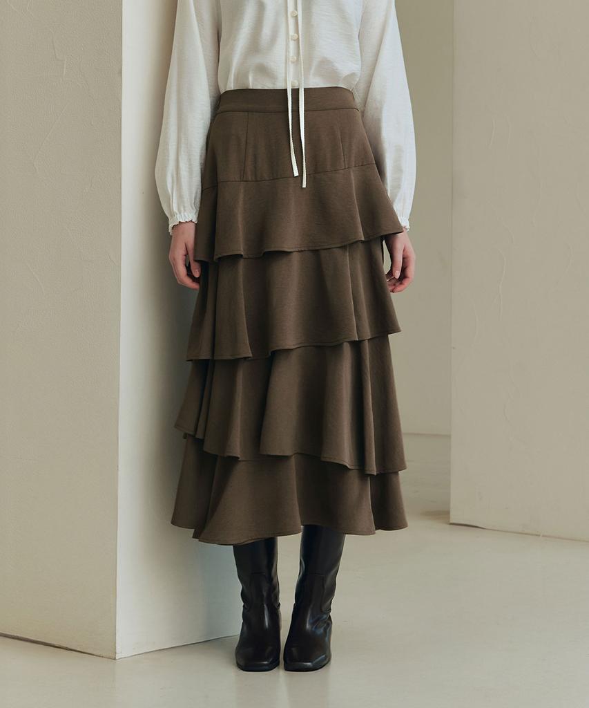 Zero Street [3 Colors] Tiered Flare Skirt
