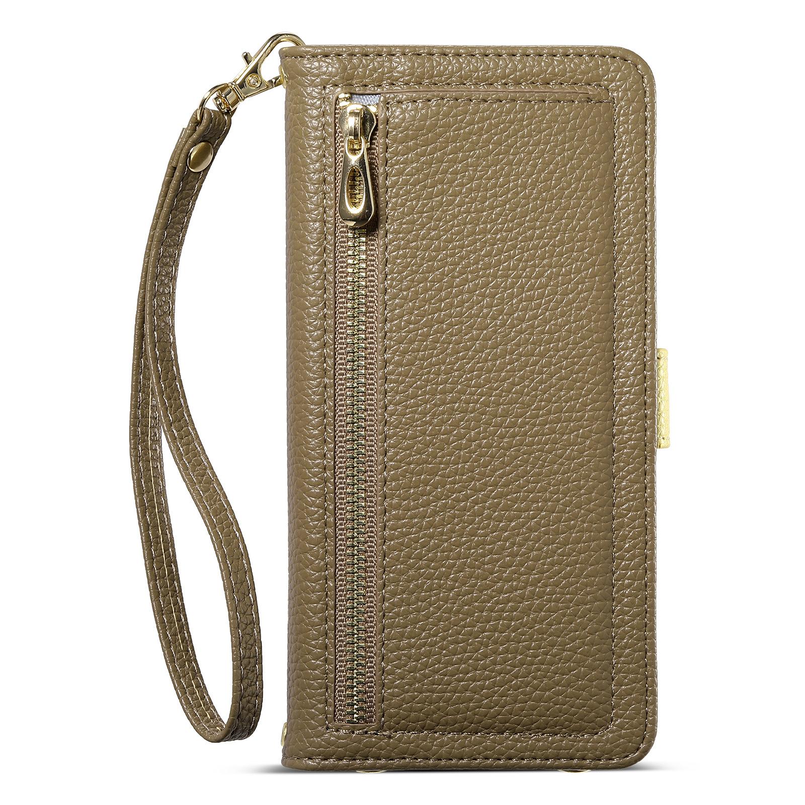 

Crossbody Leather Phone Case for Google Pixel 10 Pro XL Pixel9 Pro 9A 8pro 8A 7 7A 6 6A Zipper Card Slot Wallet Holder Shell Google Pixel 6a коричневий