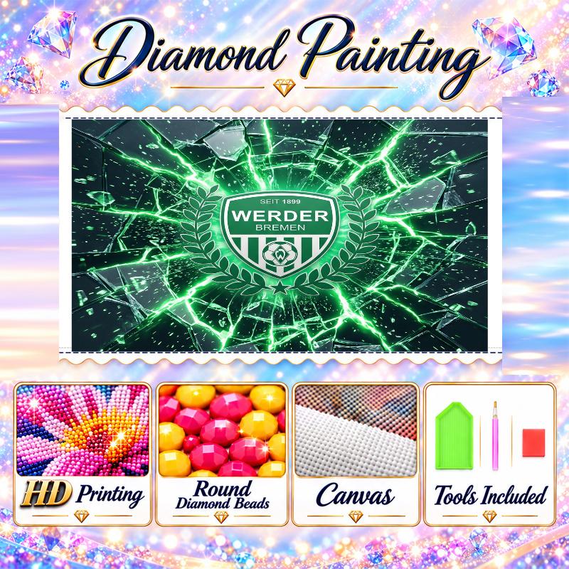 Werder Bremen Football Diamond Painting Kit 5D Full Drill DIY Diamond Mosaic Wall Art Home Decor