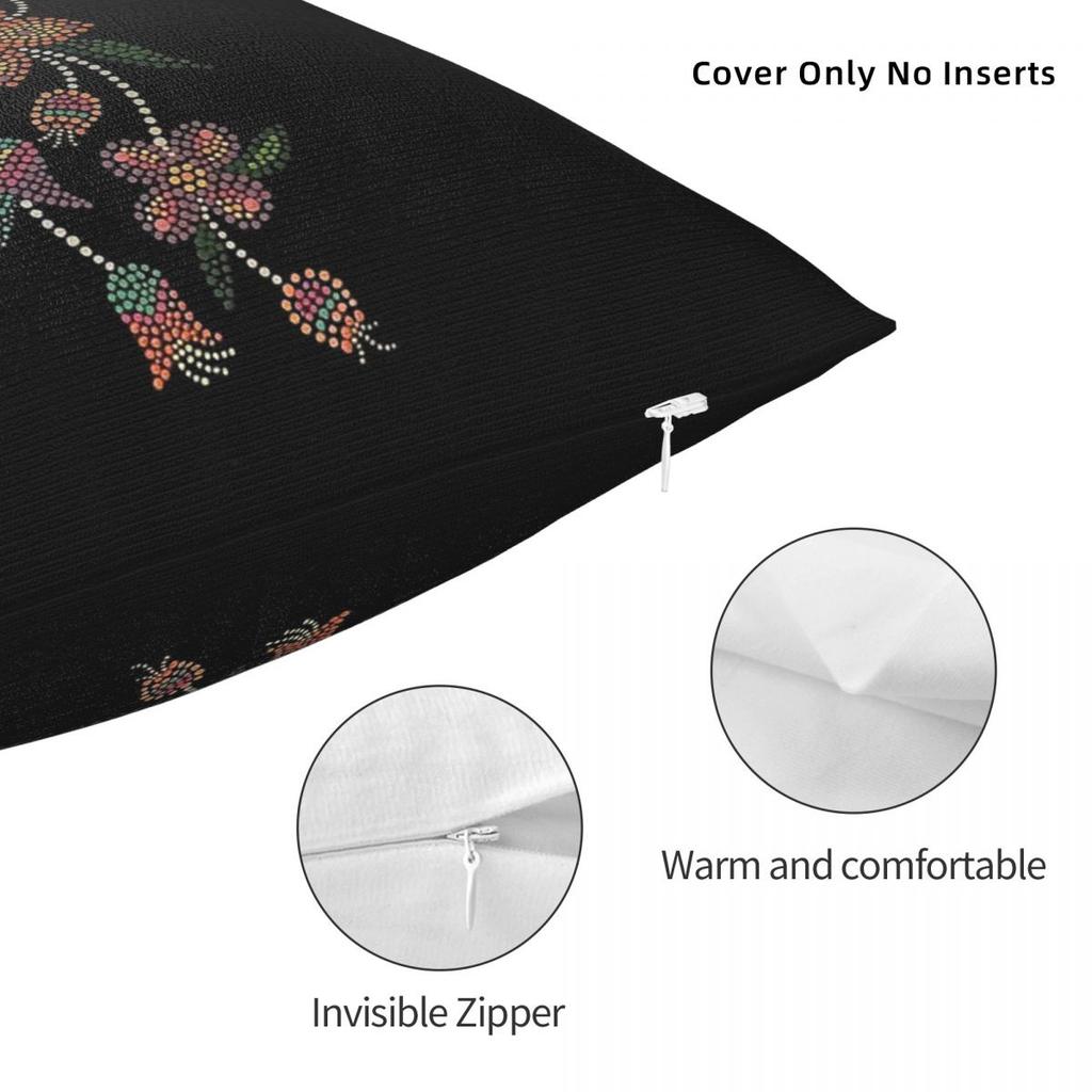Pointillism Growth Flower Square Pillowcase Polyester Linen Velvet Pattern Zip Decor Throw Pillow Case Home Cushion Cover