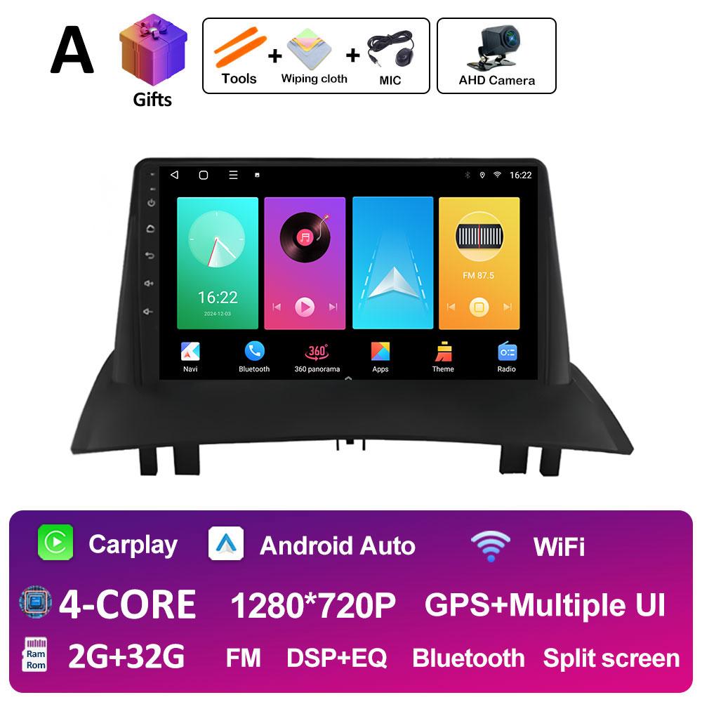 For Renault Megane 2 2002 2003 2004 2005 - 2009 Wireless Carplay GPS Navigation Android 14 DSP Stereo Autoradio Touch Screen 4G