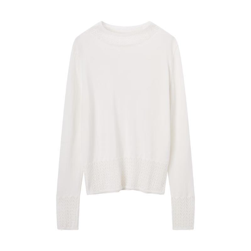 Xiangying Cloud Bobo Half-Mock Neck Long Sleeve Sweater