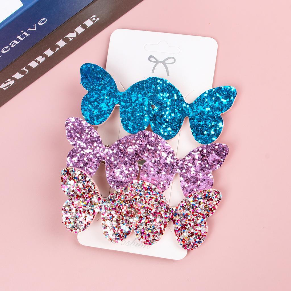 3PCS Cute Girls Hair Clips Children Kids Glitter Butterfly Hairpin Barrettes Hair Clip Headwear Women Girls Hair Accessories