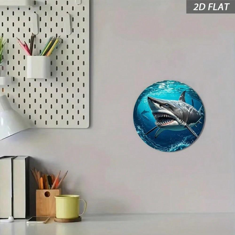 Vintage Grote Witte Haai Metalen Bord Oceaan Muurkunst Rustiek Retro Decor Patio Garage Bar Verhuiscadeau