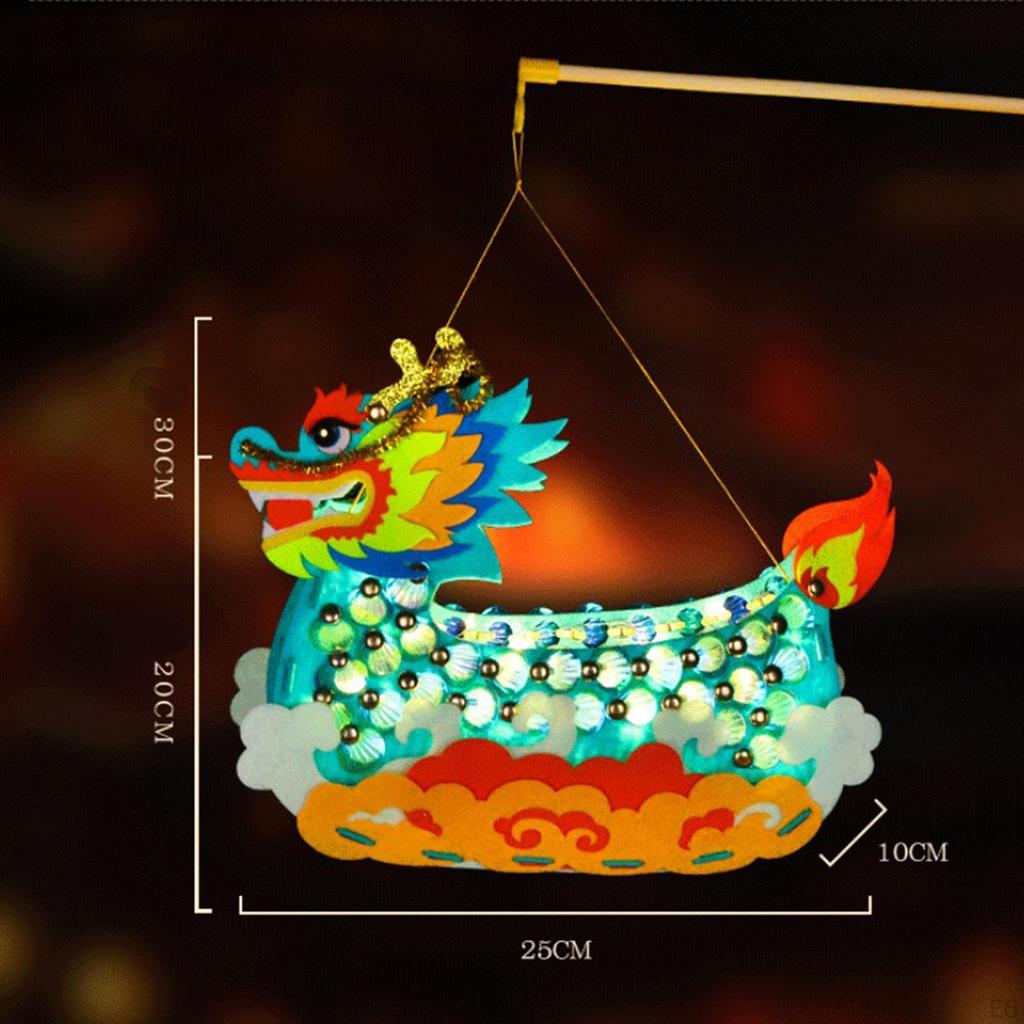 Dragon Boat Lantern DIY Craft Kit Festival Decor Creative Storage Box Educational Decorative