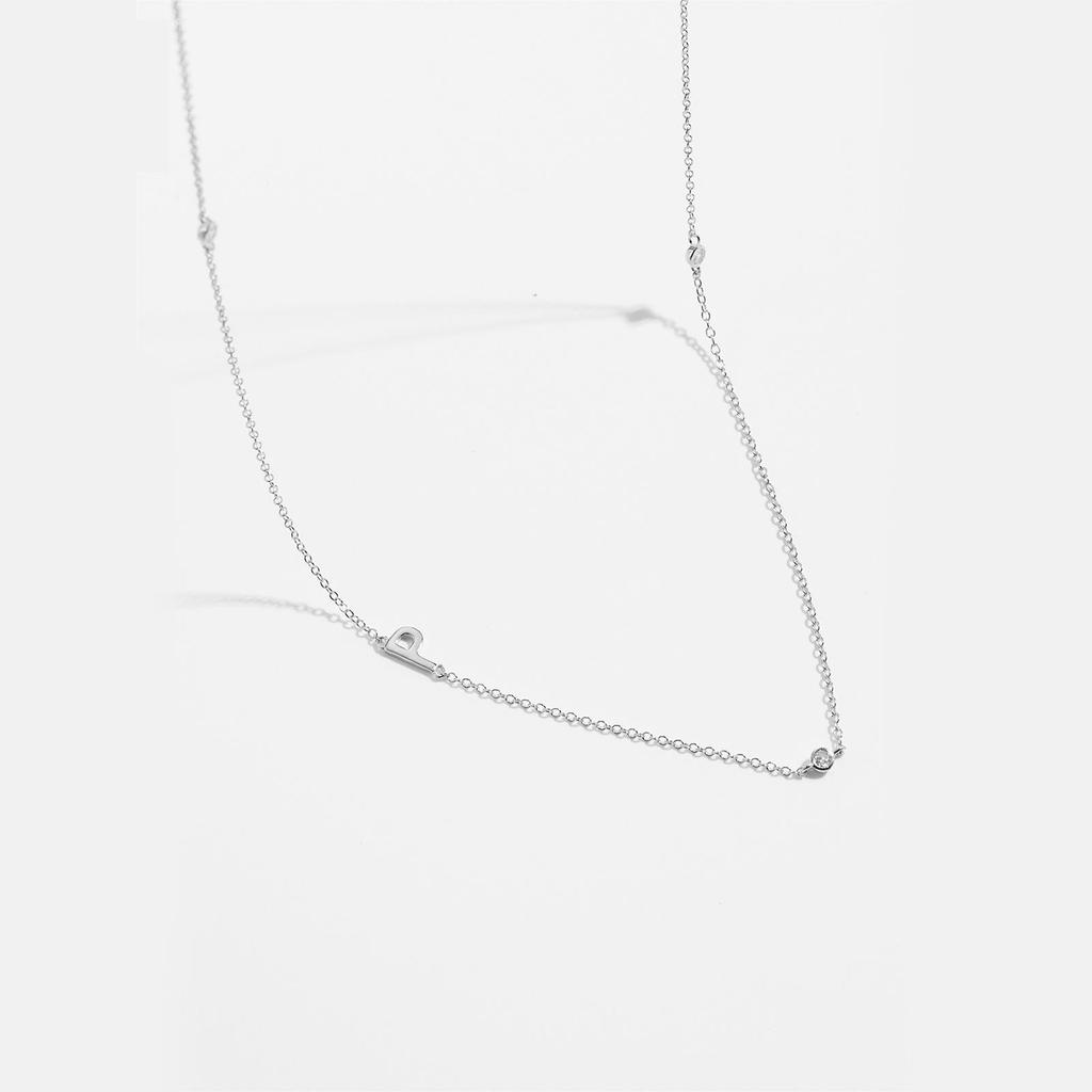 S925 Sterling Silver Initial Necklace for Women - Elegant Polished Clavicle Chain, Fashionable Jewelry, In Stock