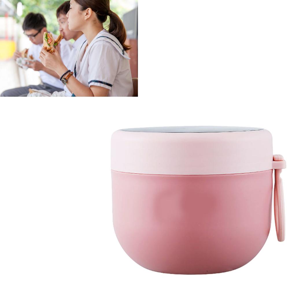 Insulated Breakfast Cup 304 Stainless Steel Lid Spoon Milk Soup Jar School Portable Congee Container