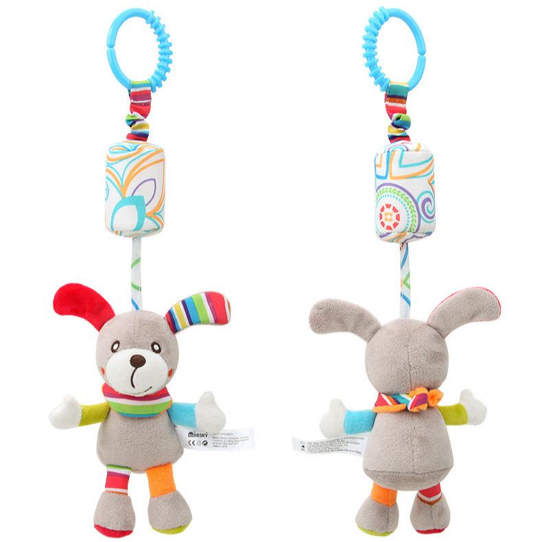 Baby Stroller Mobile with Rabbit, Bee, Bird, Owl & Dog Toys - Hanging Ornament & Bed Bell