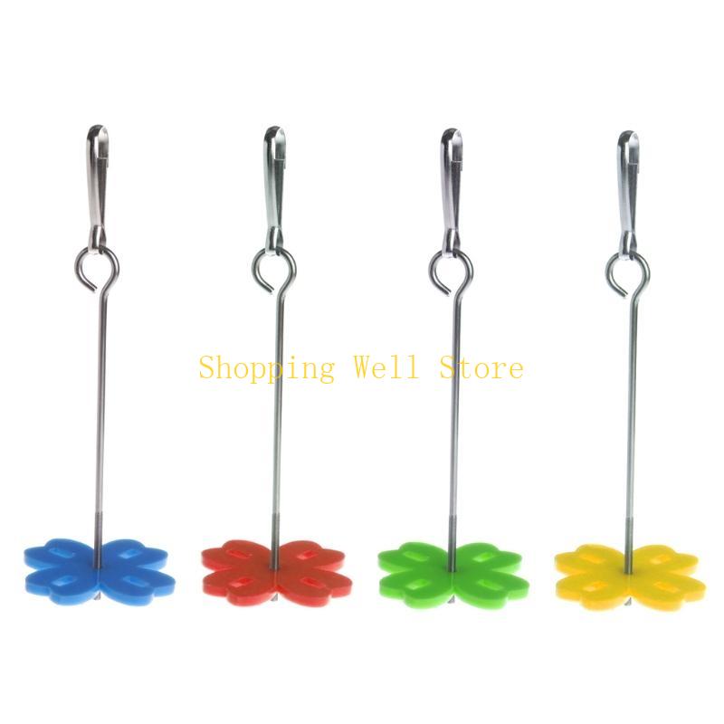 

KX4B Bird Holder Stainless Steel Parrot Vegetable Fruit Feeder Treat Skewer for Finch Cockatiel Metal Hanging Hook