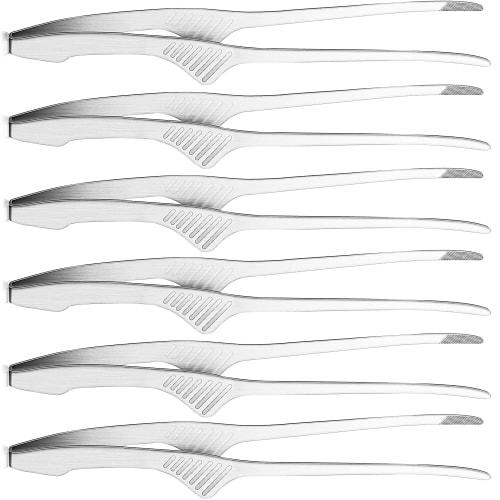 Ziyue Stainless Steel Yakiniku Tongs, Freestanding, Camping, BBQ, Non-Slip Chopsticks, Serving Pasta, Yakiniku Tongs (Set of 6)