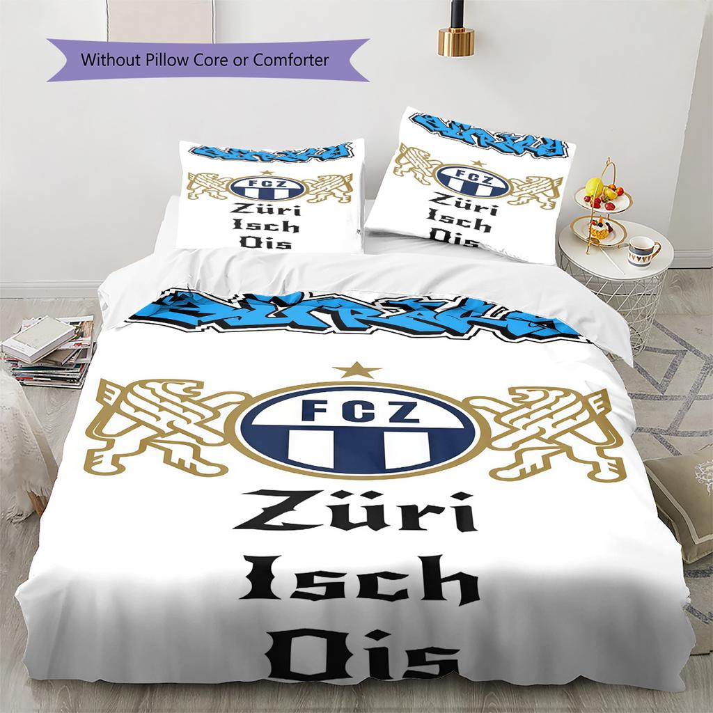FC Luzern  Pattern Bedding Quilt Set Quilt Cover Pillowcase Home Decoration Birthday Gift (1 * duvet cover + 2 * pillowcase, without core)
