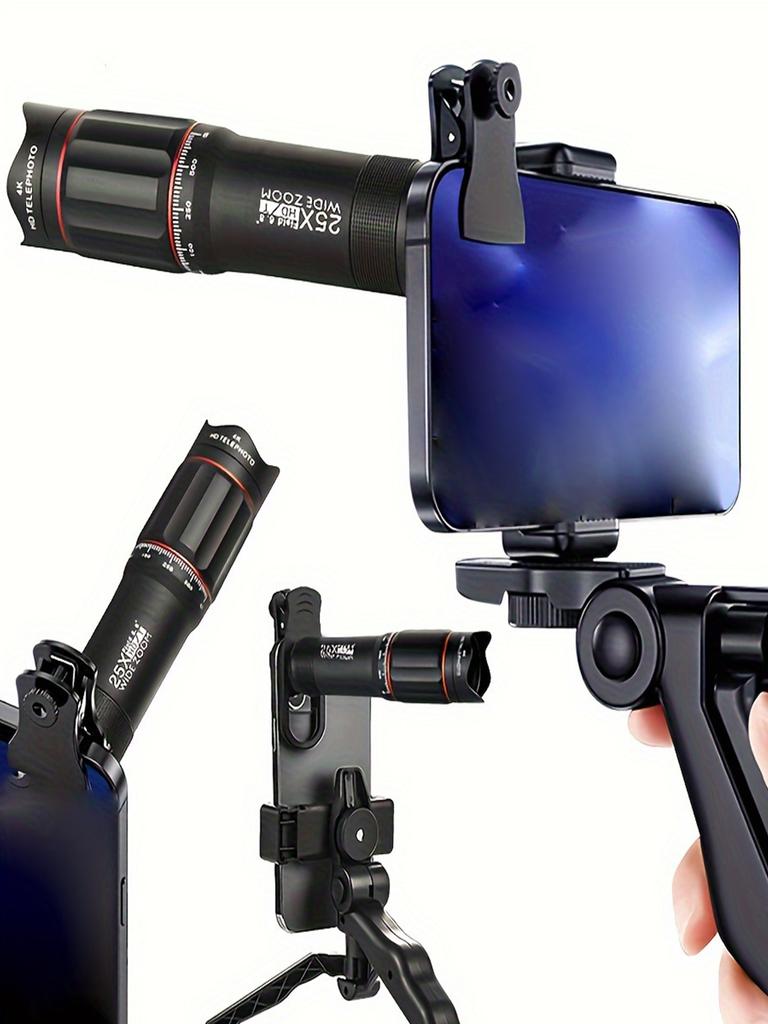 Cell Phone Camera Lenses Kit 18X25 Monocular Telescope Fits Most Smartphones for Birdwatching Traveling, Hunting Football Games