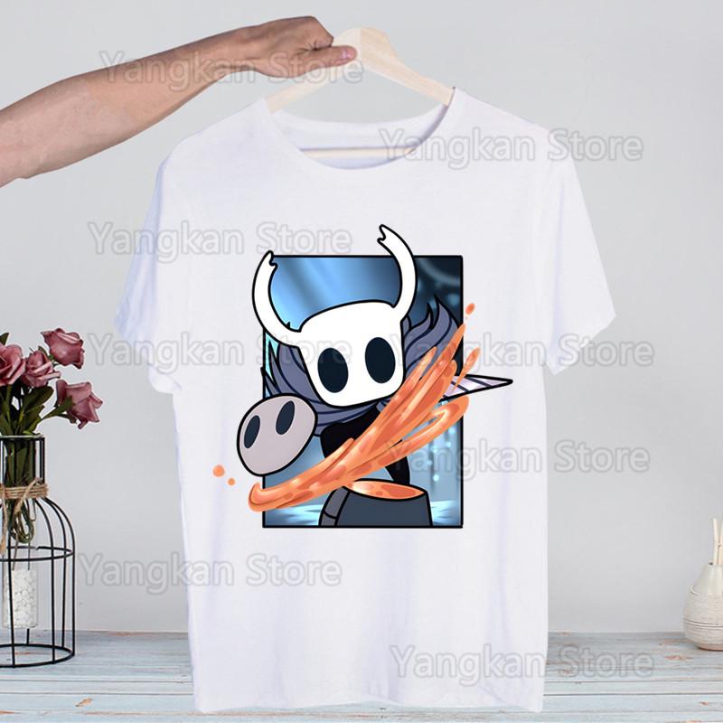 Hollow Knight Ghost Knight Game Skull T Shirt Fashion Tshirt Summer Mens Novelty Short Sleeve T-shirt Men Funny Tops