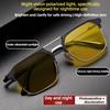 Fashion Half Frame Color Changing Night Vision Myopia Glasses UVProtection Goggles for Both Day and Night Use Men's Driving -4.0