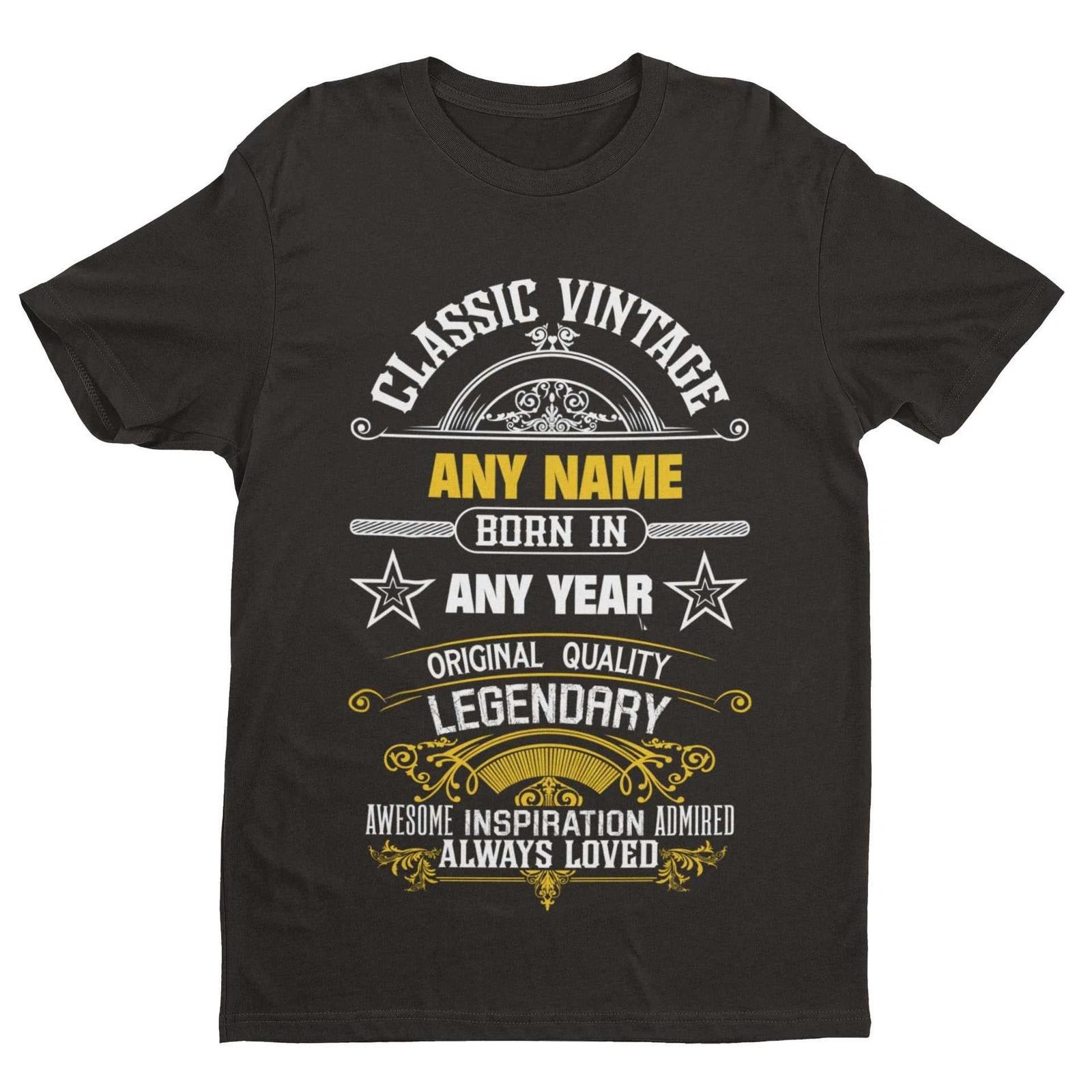 Personalised Birthday T Shirt Any Name - Any Year For Any Birthday Vintage L