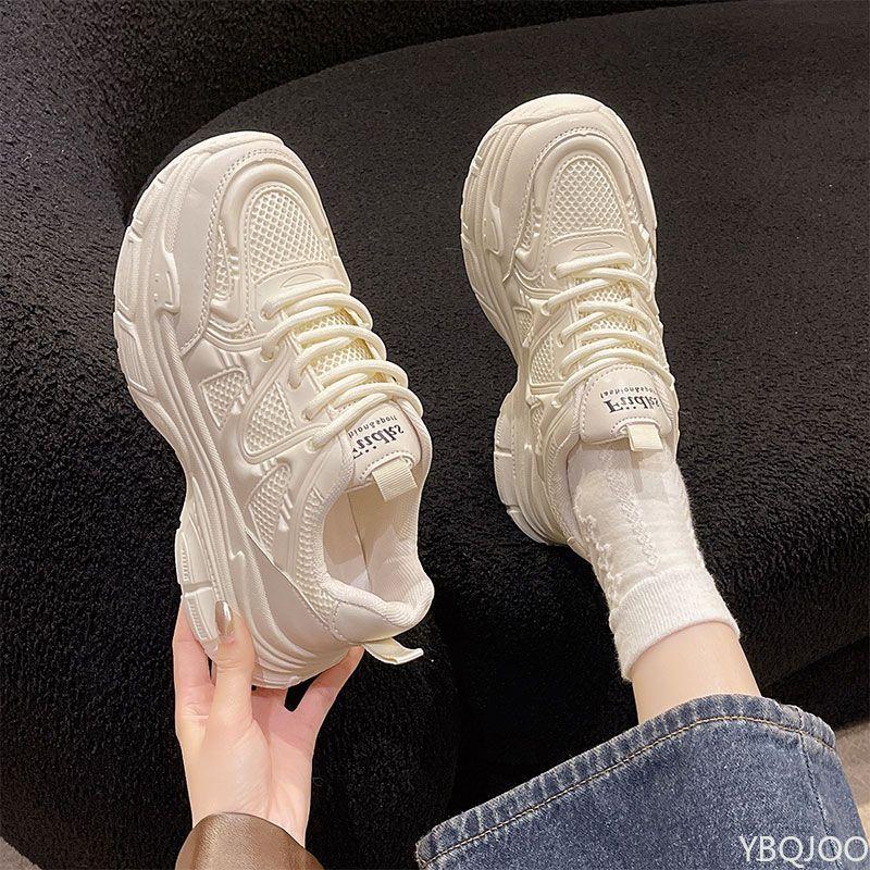 

New ladies comfort Shoes Spring light mesh footwear Casual thick soled Sneakers Fashion breathable Women s shoes Mujer 39