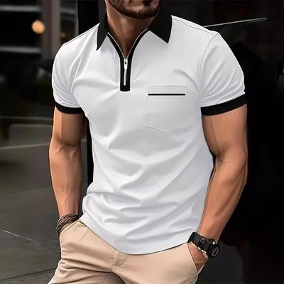 Men's Casual Chest Pocket Short Sleeved T-shirt Polo Shirt