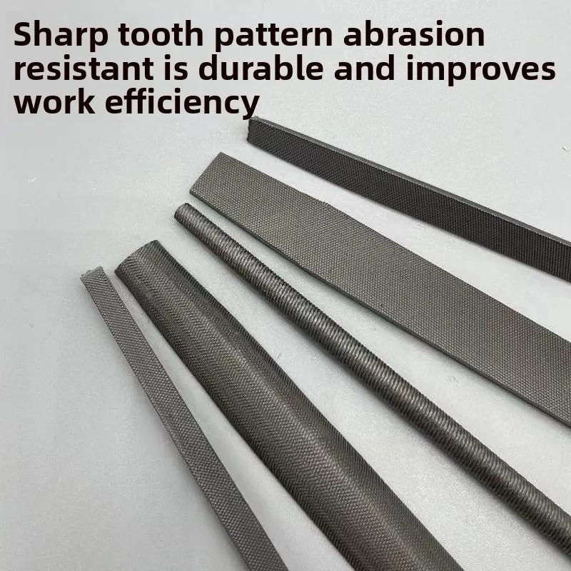 5Pcs 6 Inch Industrial Steel Files Set Flat/Round/Half Round/Triangle/Square For Metalworking Woodworking Steel Rasp File Flat