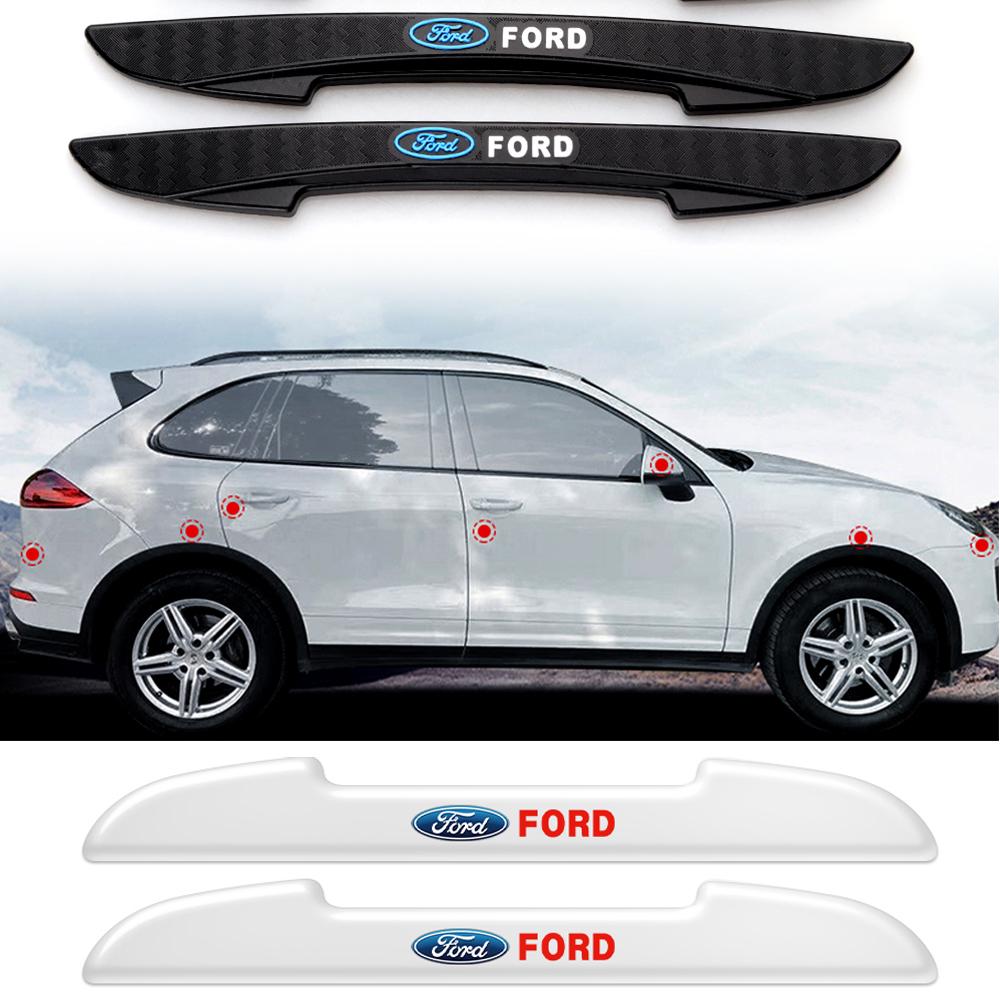 EWTJ7 4PCS Car Door Collision Prevention Bumper Strip Protector Sticker For Ford Ranger Focus Kuga S-MAX Transit Mustang Fiesta ST MK3
