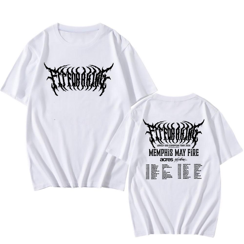 THE LONELY GOD Europa TOUR 2026 T-Shirt Passend für einen König Rockband T-Shirts Kurzarm Rundhals Baumwolle T-Shirts Streetwear Unisex