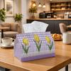 1pc Spring Botanical Picnic Tissue Box | Multi-functional Napkin Dispenser, Two Sizes Available Suitable for Home, Parties, Car Decoration Yellow Tuli