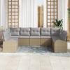 VidaXL Ensemble de Canapé de Jardin 9 Pièces avec Coussins Beige Poly Rattan 3346200