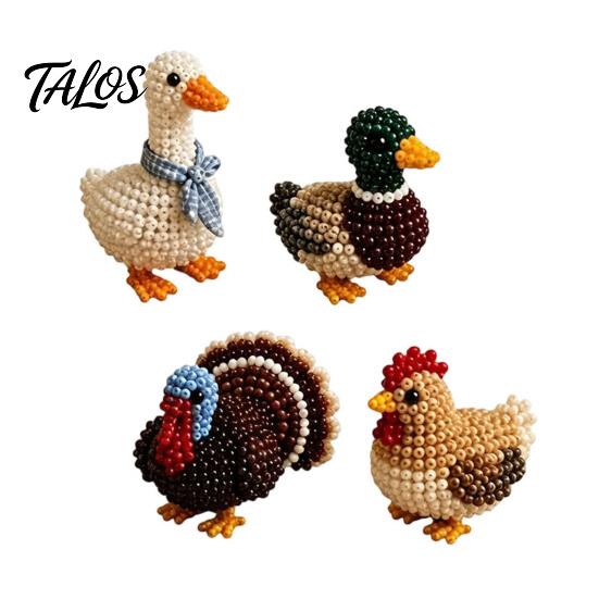 Beading Kit For Beginners Tiny 3D Beaded Animal Kit, Cute DIY with Colorful Beads and Easy Instructions, 4 Designs Handmade Jewelry Art Craft