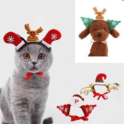 New Cat Headwear Variety of Pet Christmas Headgear Dog Cat Dress Up Funny Headgear Dog Cat Headgear